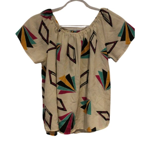 2/$25 🏷 Compania Fantastica Geometric Flow Shirt Size M - Picture 1 of 3